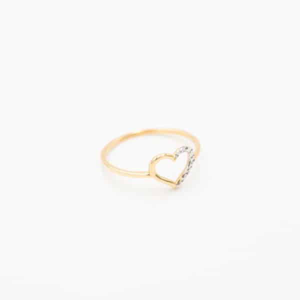 Diamond Cut Heart Ring