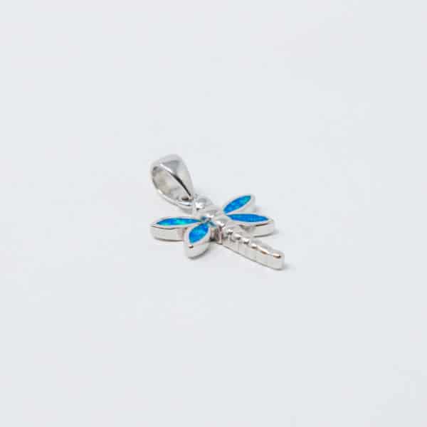 Blue Opal Dragon Fly Pendant