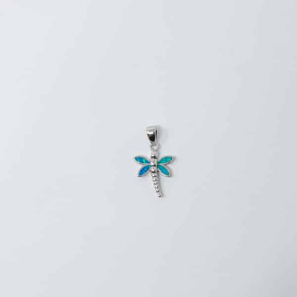Blue Opal Dragon Fly Pendant - Image 2